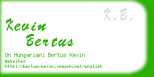 kevin bertus business card